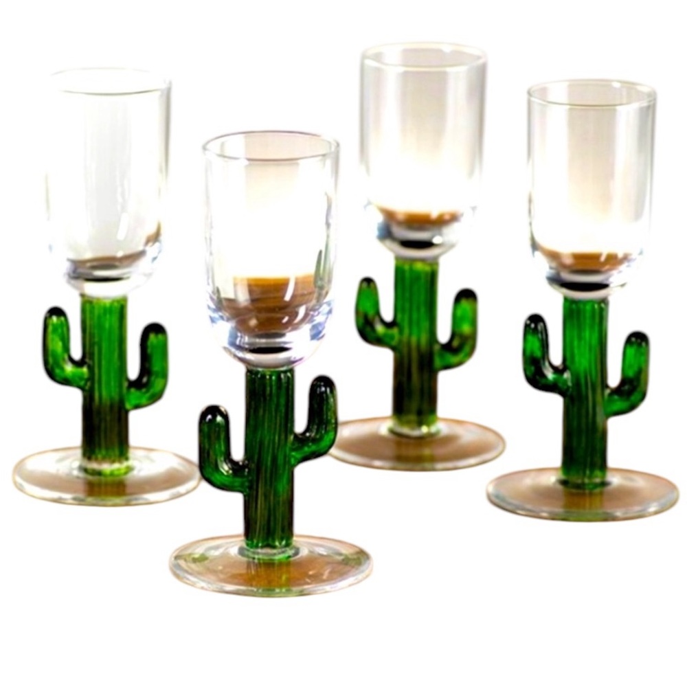 Zodax green cactus’s shot glasses set of 4 - Picture 2 of 2